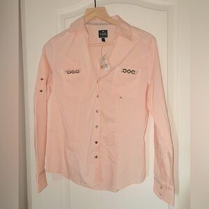 Express Women's Pink Button-Up Blouse NWT